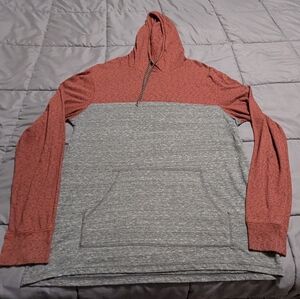 Urban Pipeline Super Soft Heathered Maroon And Grey Hoodie Size Large